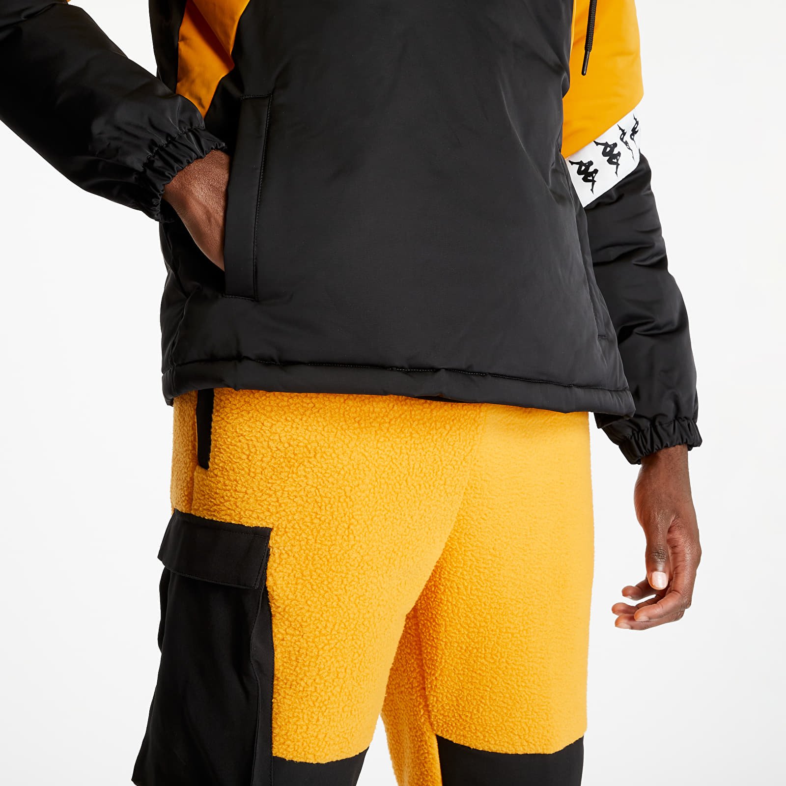 Casacos Kappa Banda Daben Jacket Black/ Ochre/ White