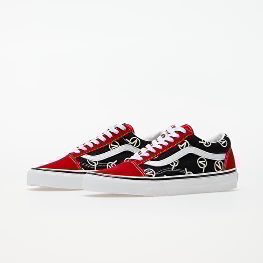 Vans old skool v red hot sale