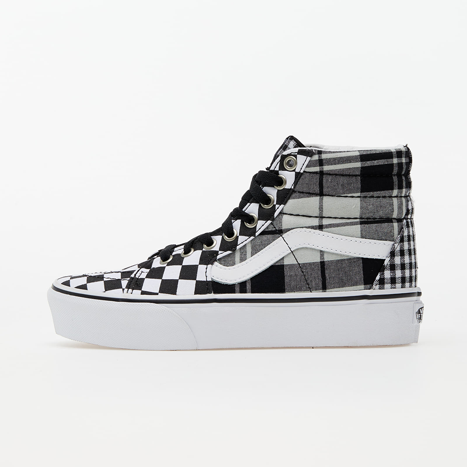 Platform checkered hotsell vans high top