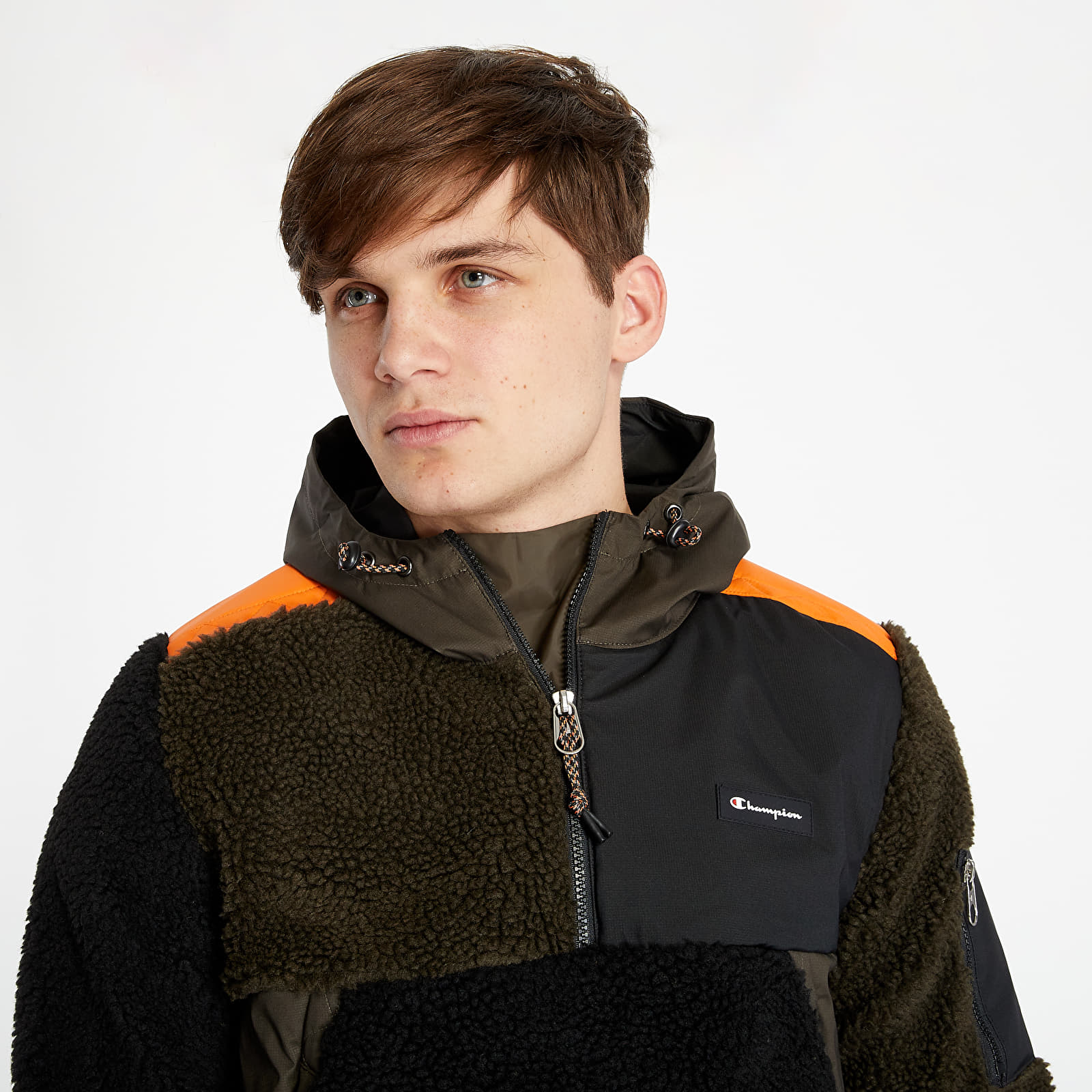 Bundy Champion Half-zip Jacket Black/ Olive/ Orange
