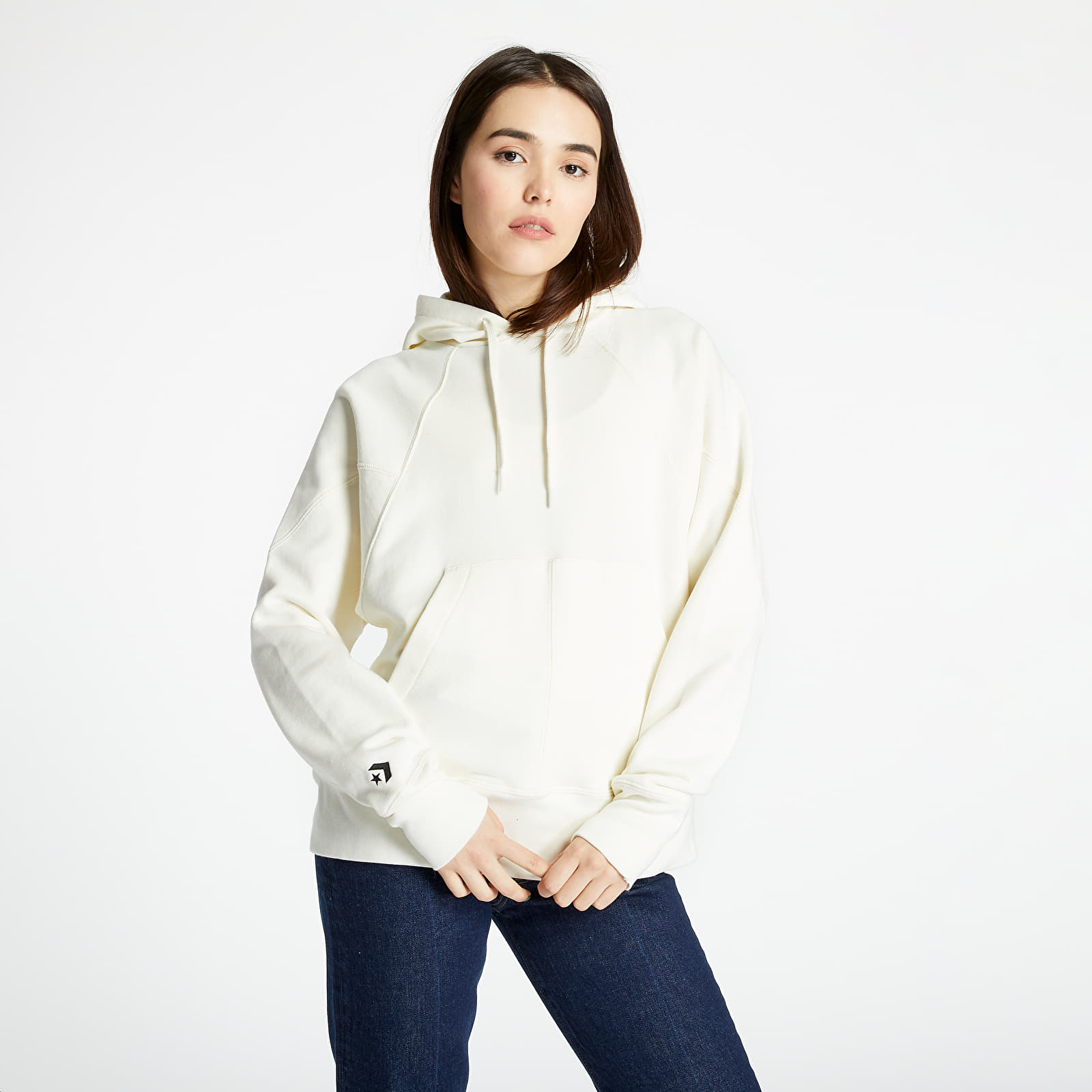 Kapucnis pulcsik Converse Shapes Triangle Pullover Hoodie UNISEX Egret