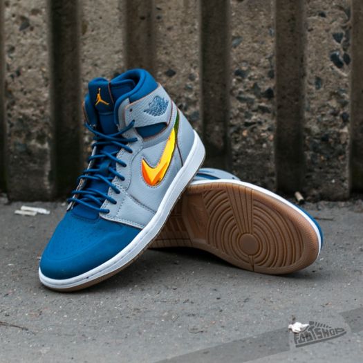 Men s shoes Air Jordan 1 Retro High Nouv Wolf Grey Gold Leaf French Blue White Footshop
