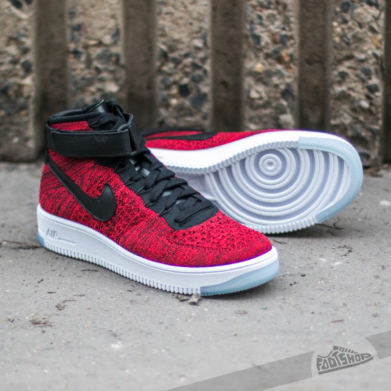 Nike air force 1 ultra flyknit mid red black online