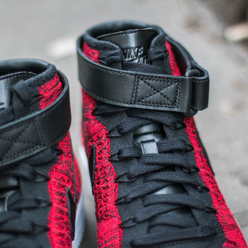 Air force 1 ultra flyknit mid university red best sale black