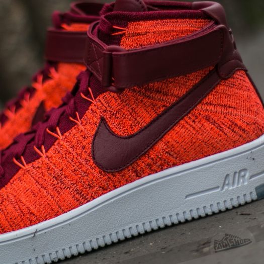 Nike air force store 1 flyknit mujer naranja