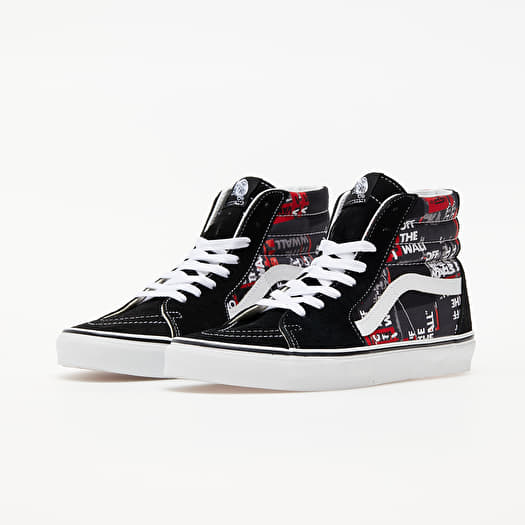 Vans shoes black and red on sale