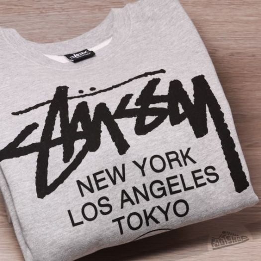 Sweatshirts Stüssy World Tour Crew Grey Heather | Footshop