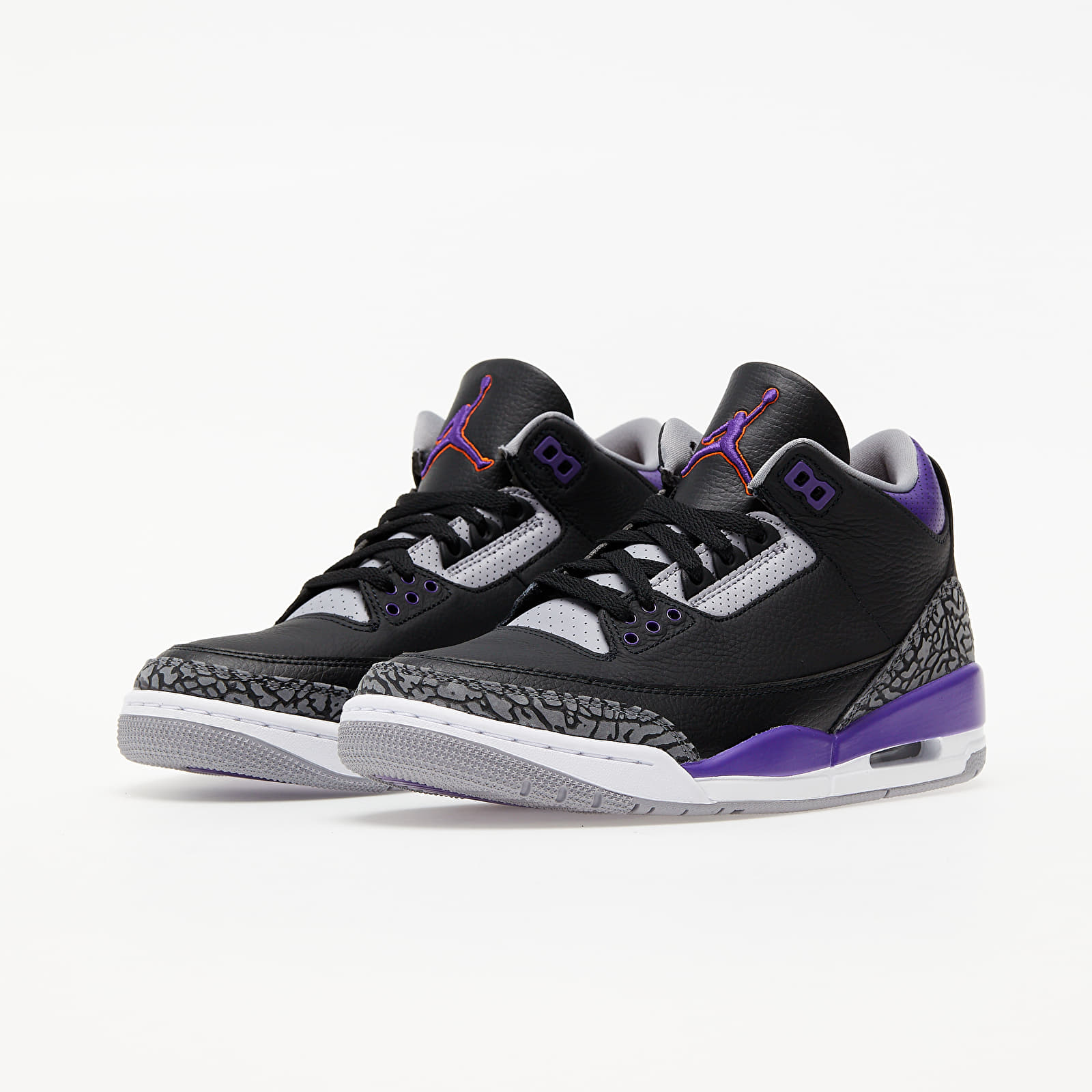 Men s shoes Air Jordan 3 Retro Black Court Purple Cement Grey
