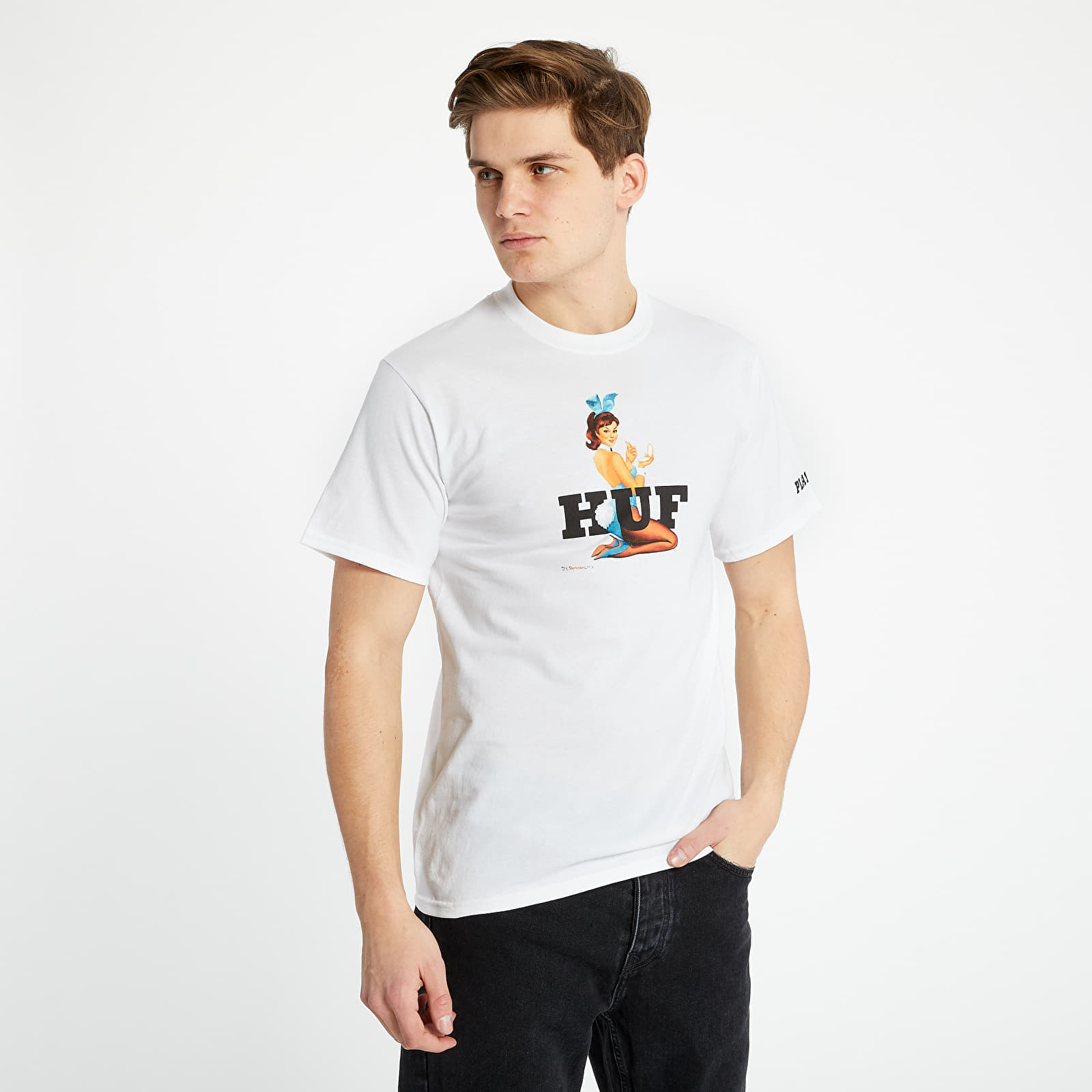 Tricouri  HUF x Playboy Bunny Logo S/S TEE White