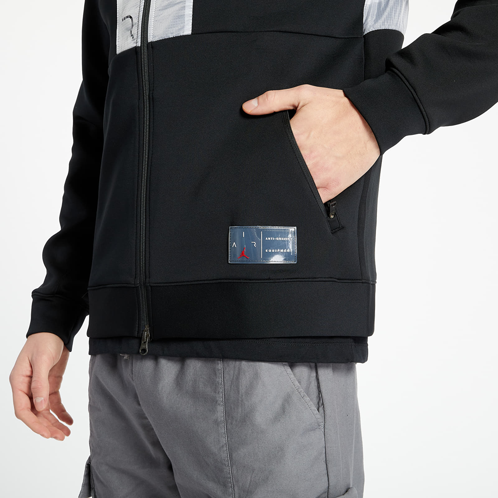 Sweatjacken und Sweatshirts Jordan Air Men’s Fleece Full-Zip Hoodie Black/ White/ Black/ White