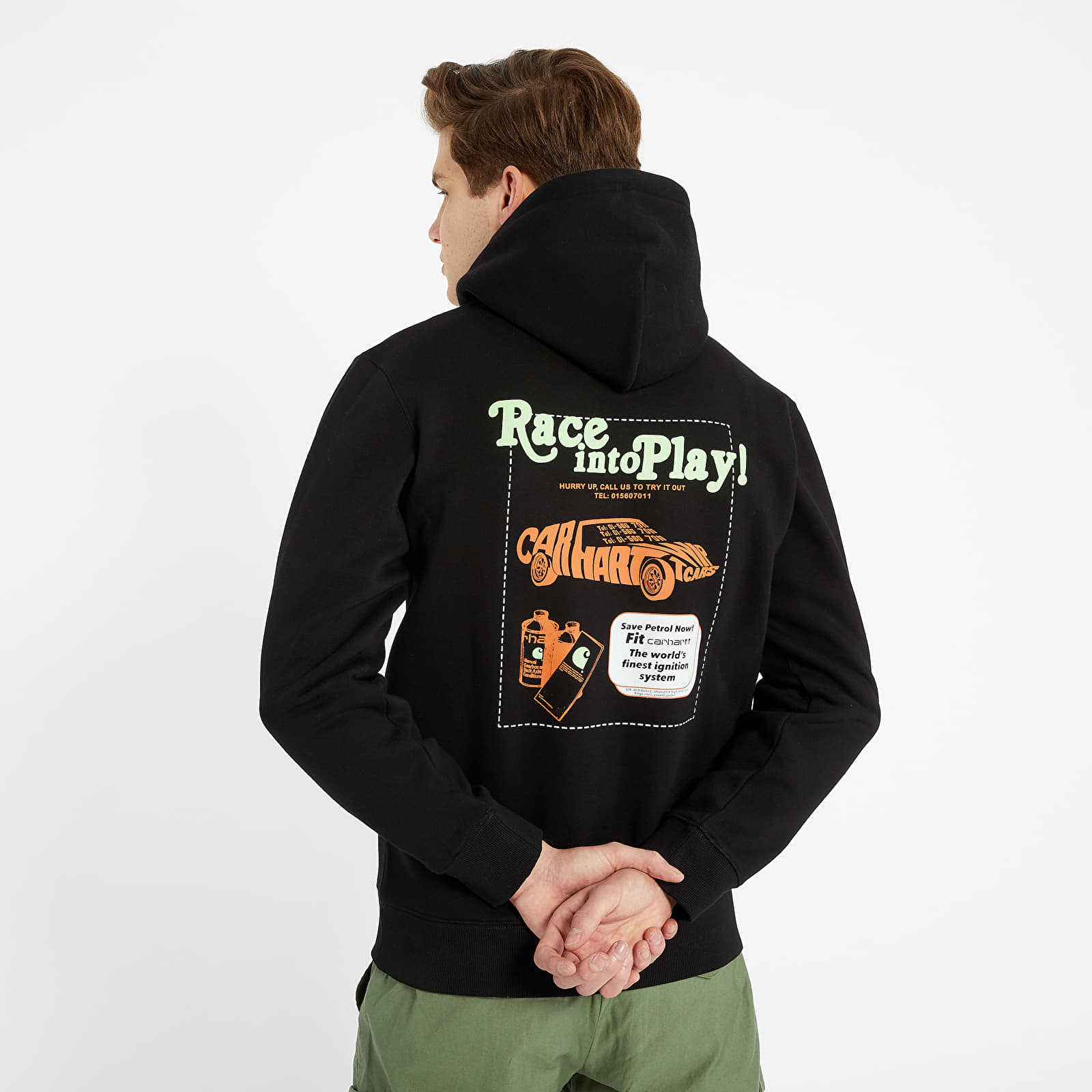 Džemperiai su gobtuvais ir džemperiai Carhartt WIP Race Play Hoodie Black
