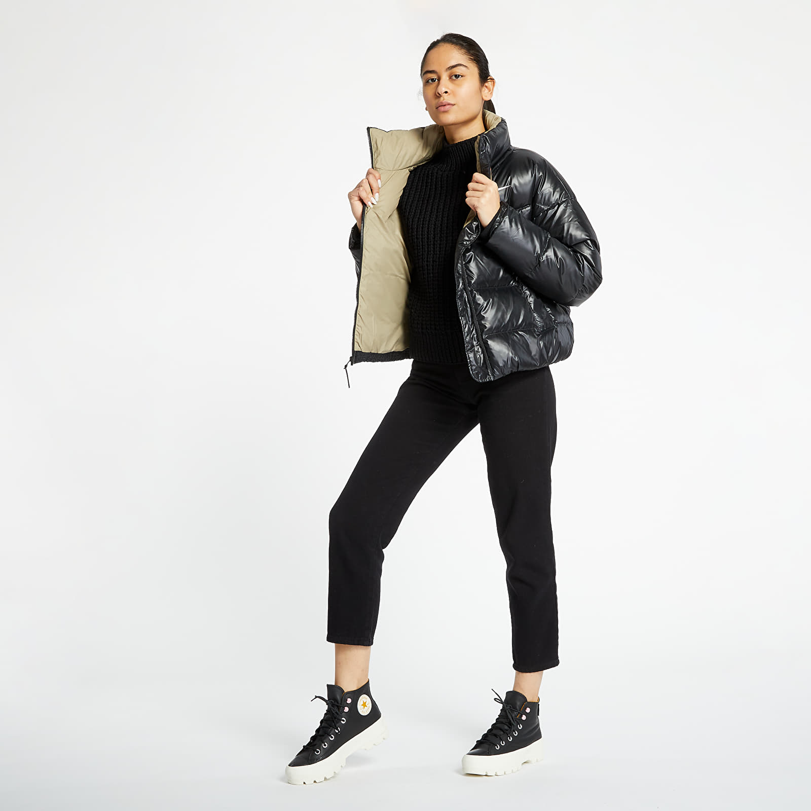 Jackets Nike Sportswear Hooded Jacket Black/ Mystic Stone/ White