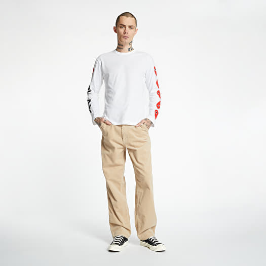 T shirts Comme des Garcons PLAY Long Sleeve Tee White Footshop