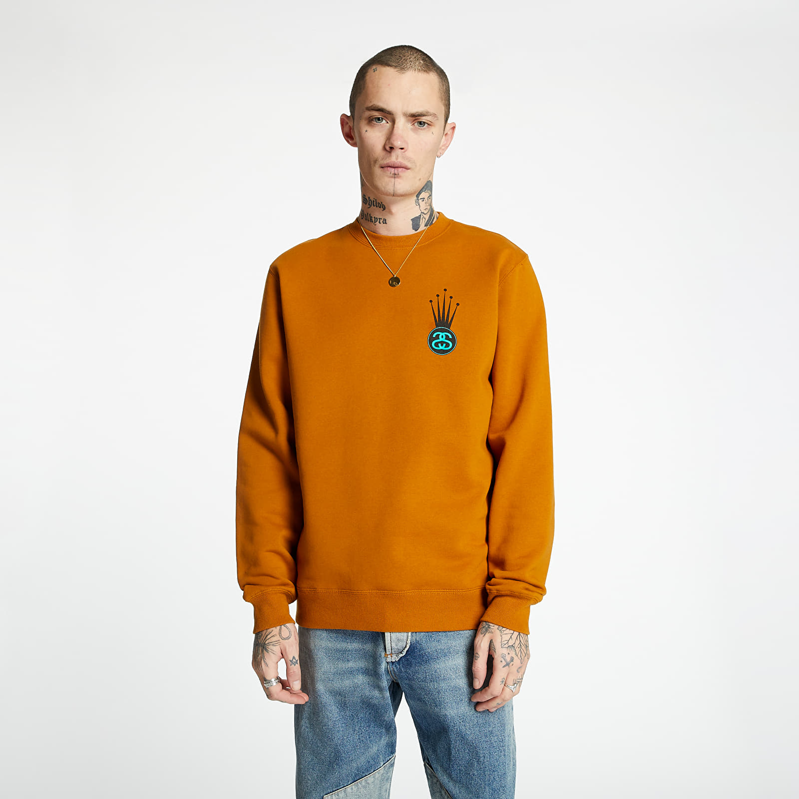 Hoodies and sweatshirts  Stüssy Crown Link Crew Caramel