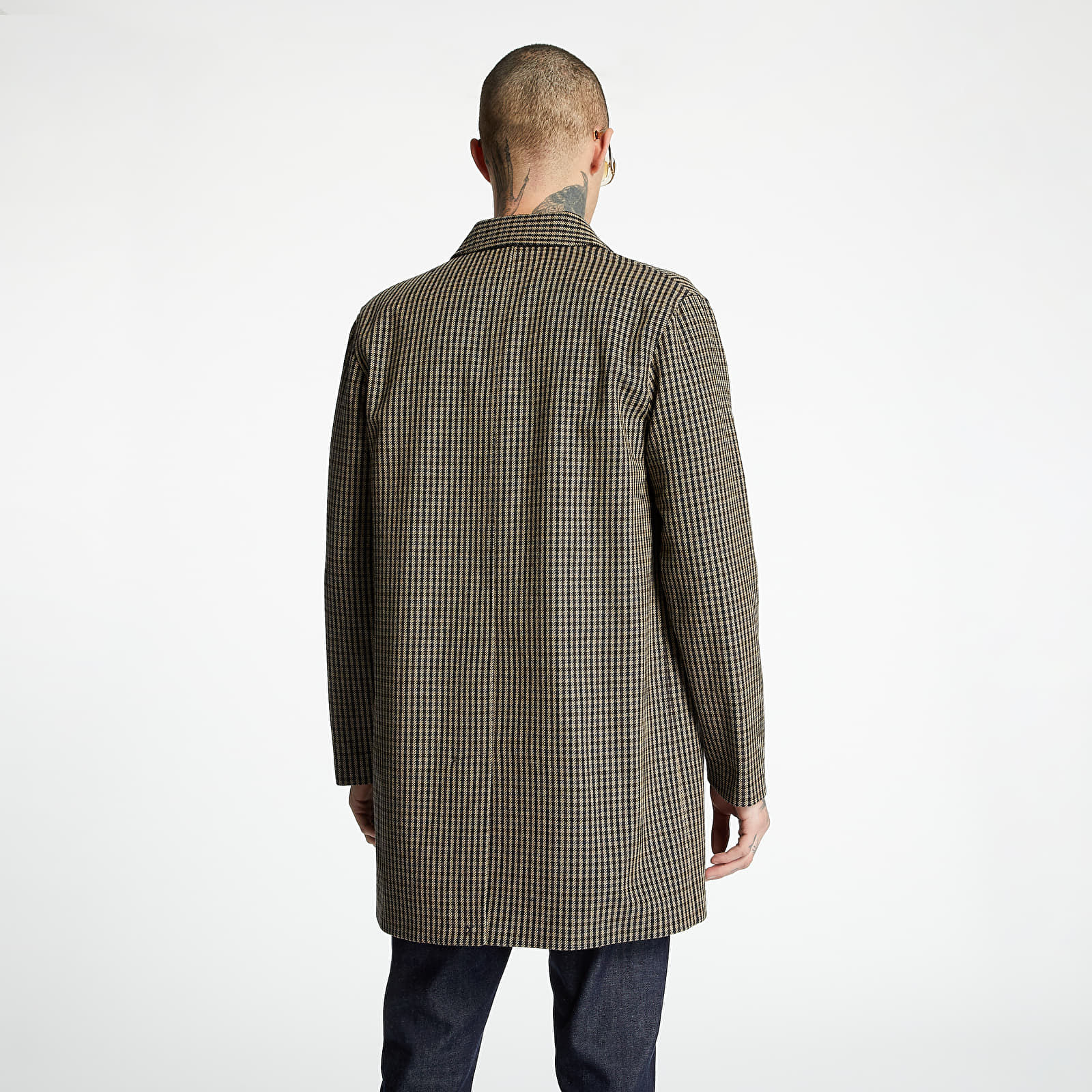 Takit ja takit A.P.C. Flynn Checked Trench Coat Dark Beige/ Black