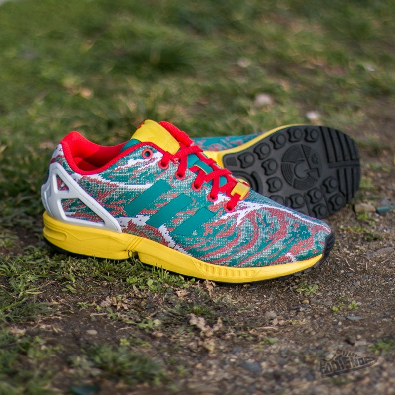 Men's shoes adidas ZX Flux Weave Equipment Green/ Yellow/ Red