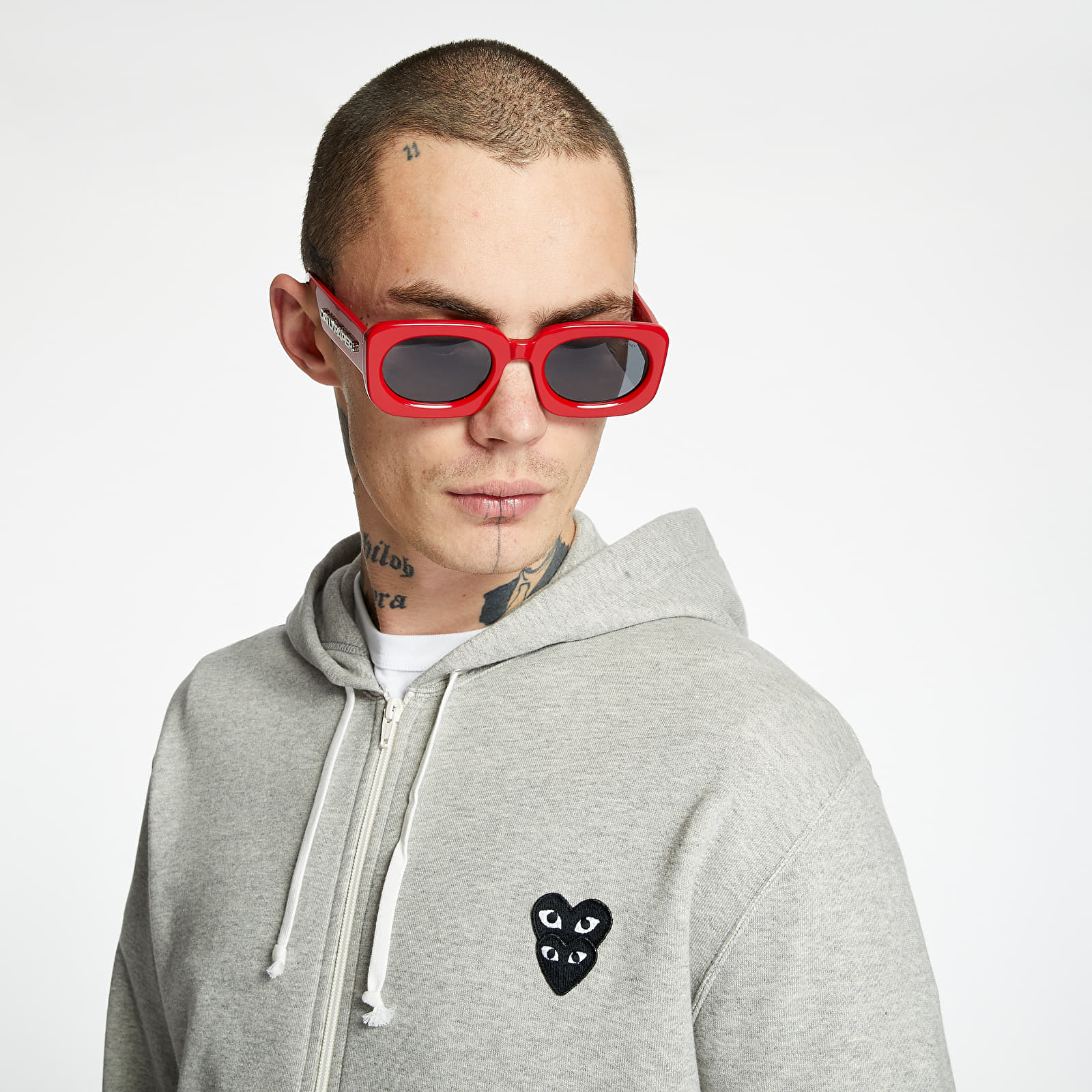 Sudaderas Comme des Garcons PLAY Full Zip Hoodie Grey
