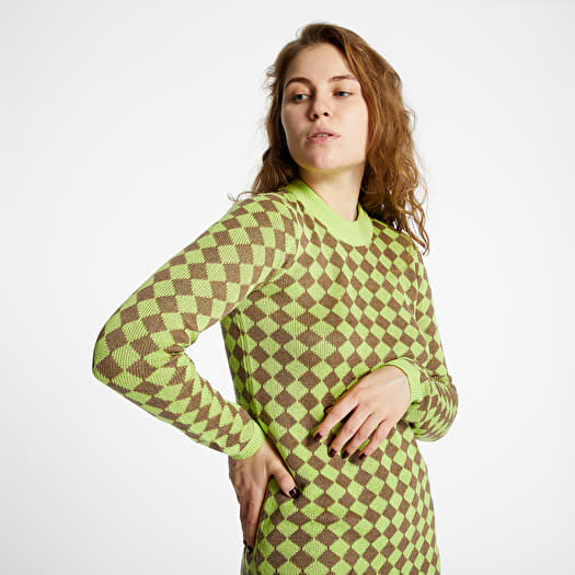 Dress Stssy Long Sleeve Melange Checker Dress Lime (217047) | Footshop