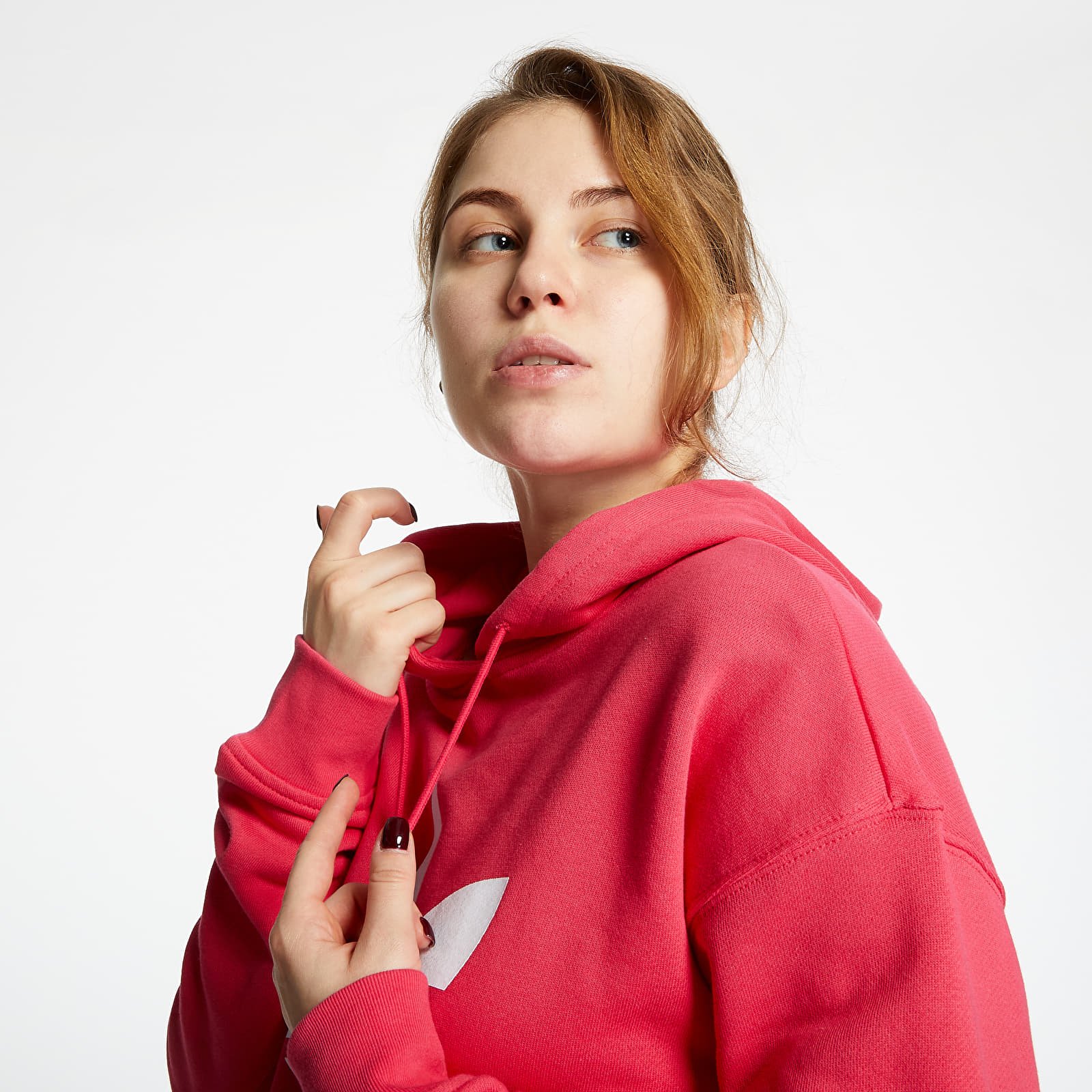 Hoodies and sweatshirts  adidas Trefoil Hoodie Powpnk/ White