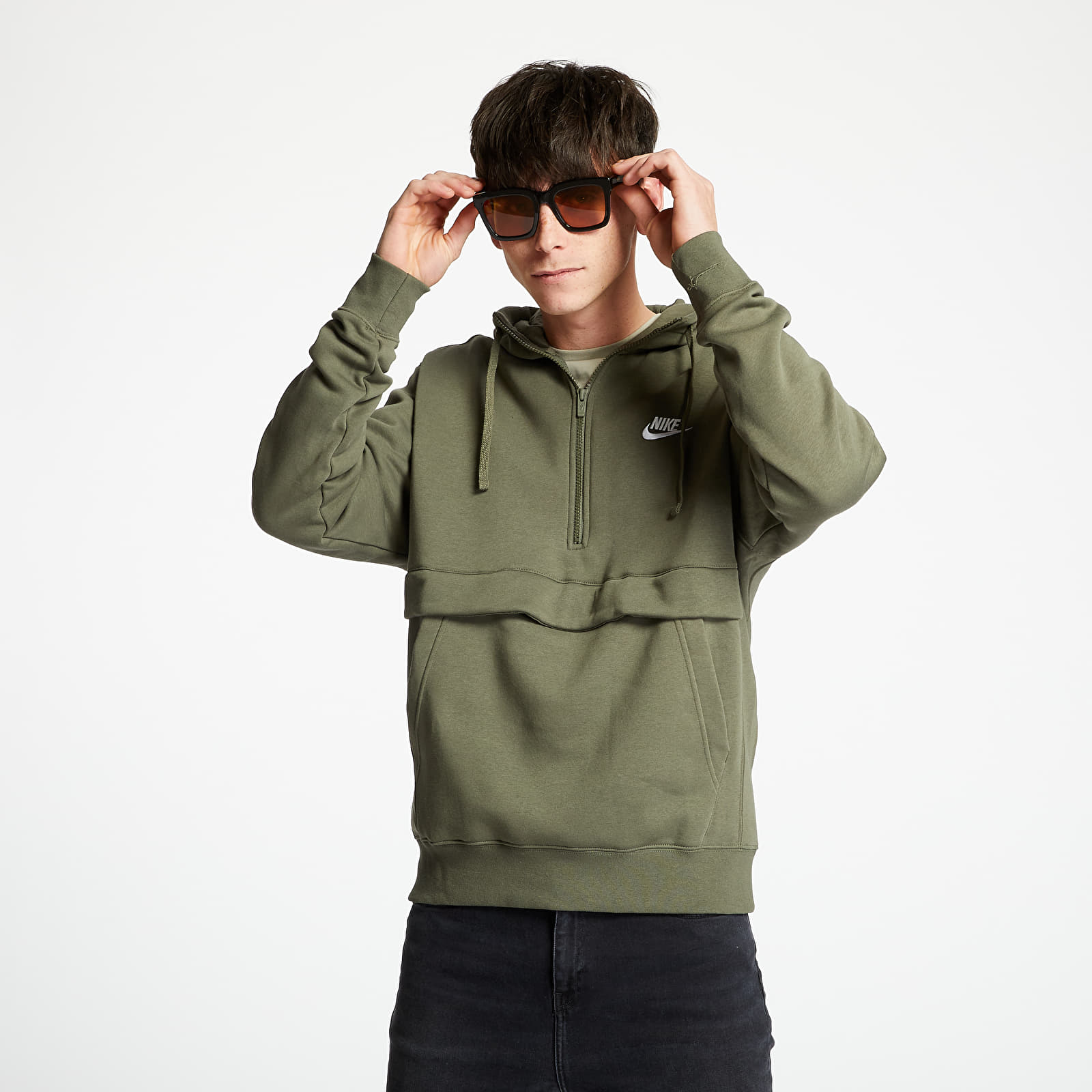 Nike half zip club hoodie cheap
