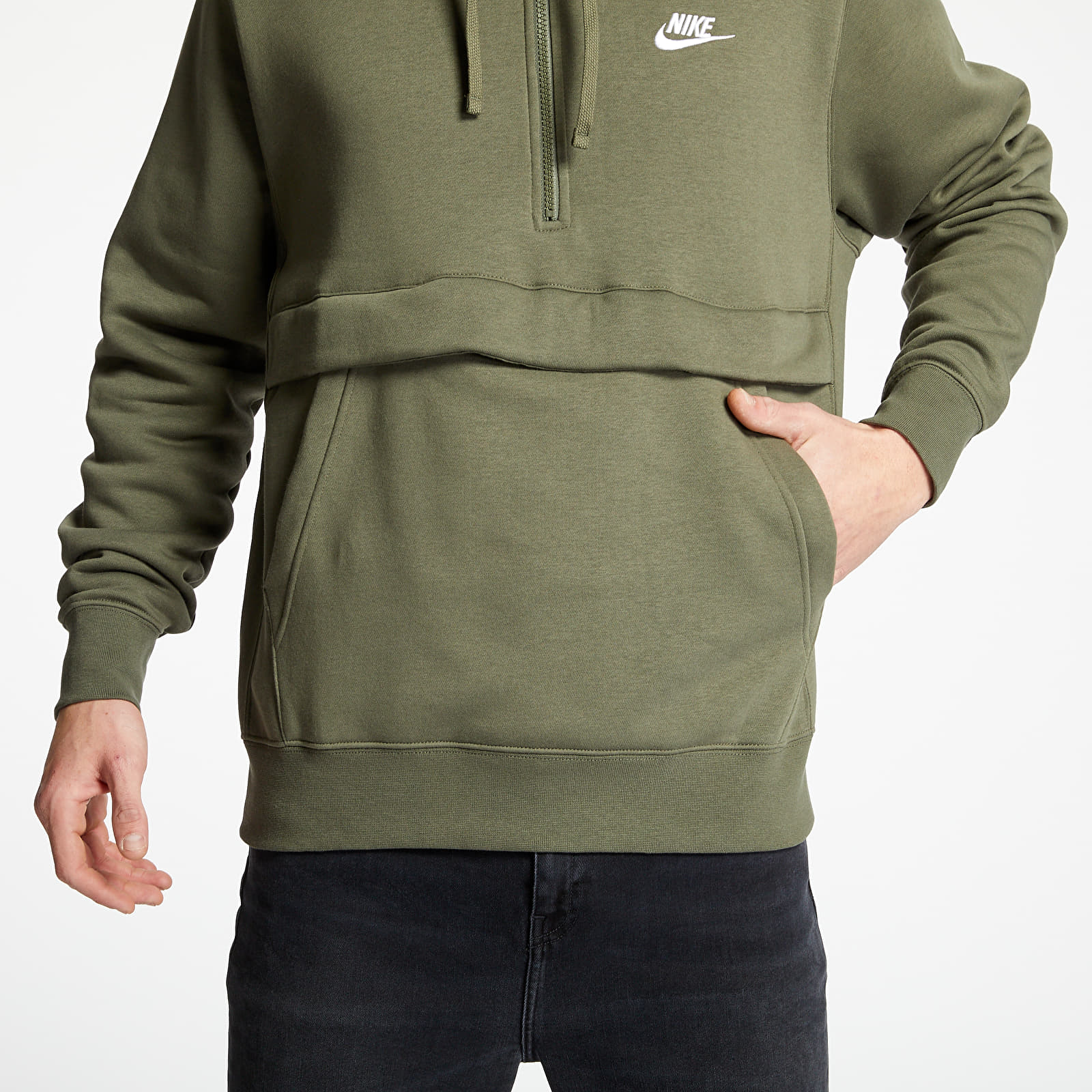 Hoodies and sweatshirts  Nike Sportswear Club Half Zip BB Hoodie Twilight Marsh/ Twilight Marsh/ White