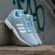 Women's shoes adidas ZX Flux W Clear Sky/ Ftw White/ Fro Green | Footshop