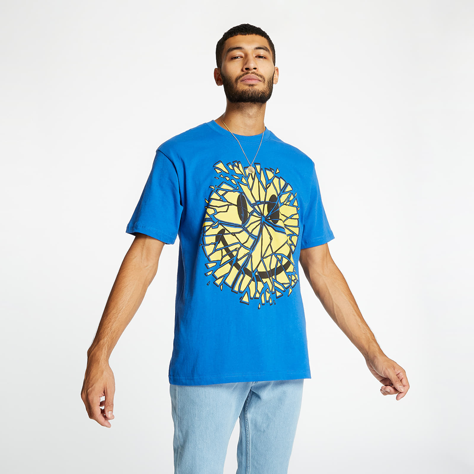 Trička Chinatown Market Smiley Glass Tee Blue