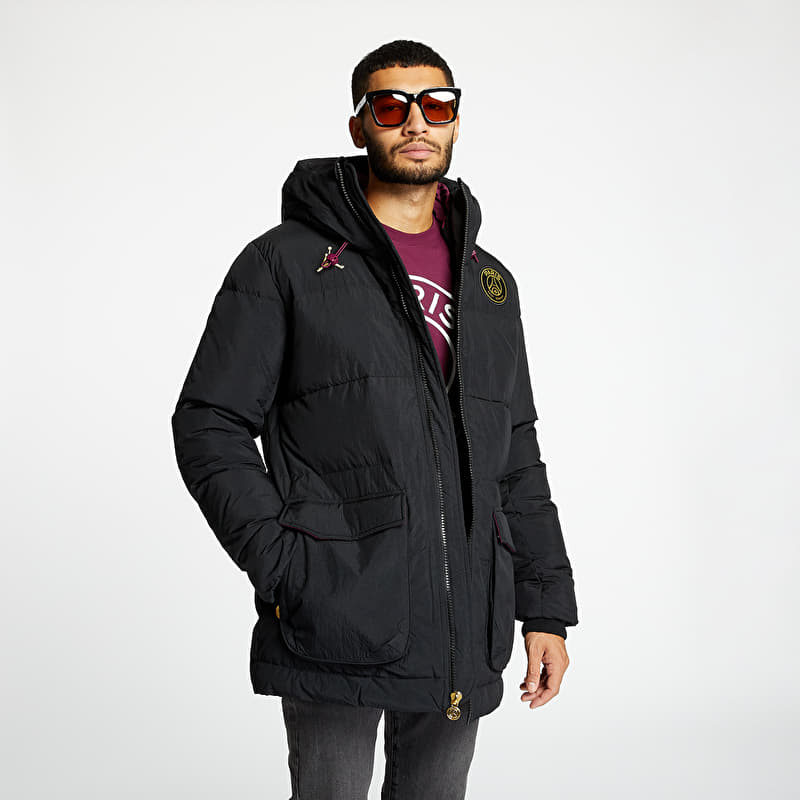 Jordan PSG Solid Down Parka Black/ Bordeaux/ Metallic Gold | Footshop