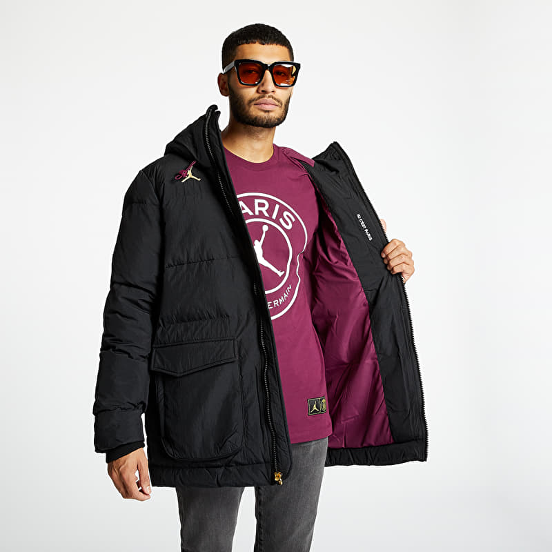 Jordan PSG Solid Down Parka Black/ Bordeaux/ Metallic Gold | Footshop