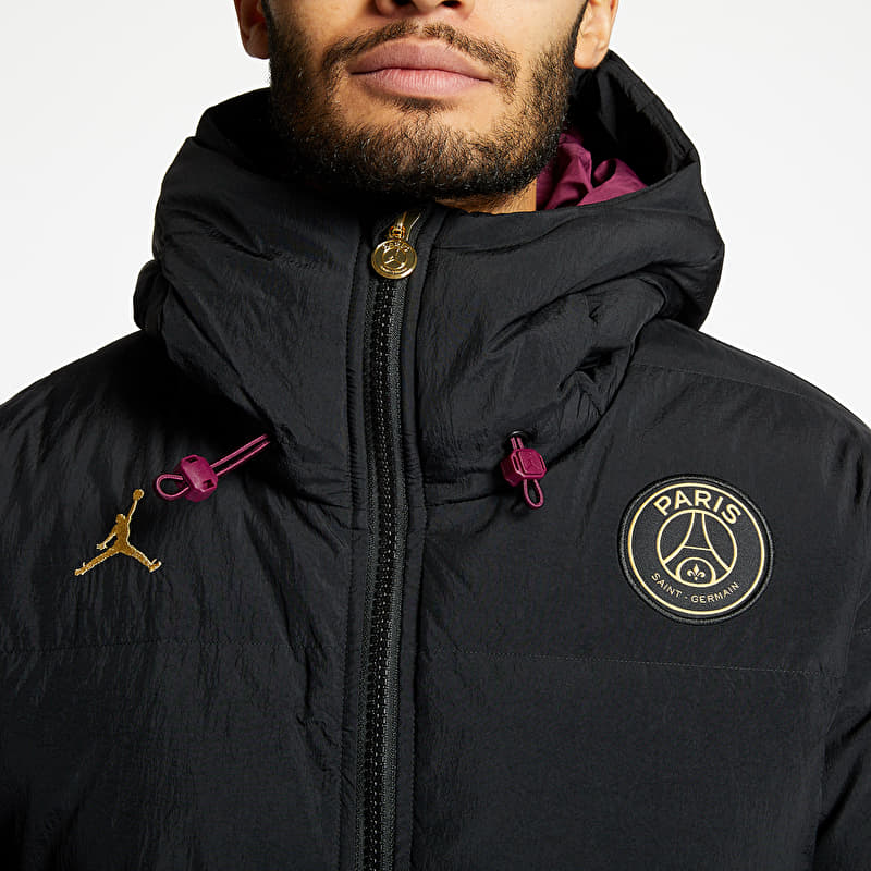 Jordan PSG Solid Down Parka Black/ Bordeaux/ Metallic Gold | Footshop