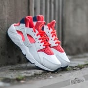 Wmns Nike Air Huarache Run Premium Platinum/ Bright Crimson- Loyal Blue