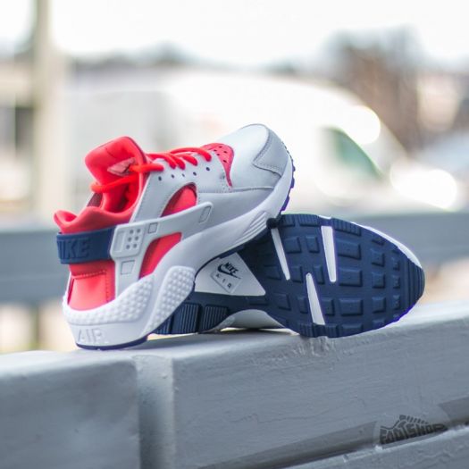 Women s shoes Wmns Nike Air Huarache Run Premium Platinum Bright Crimson Loyal Blue Footshop