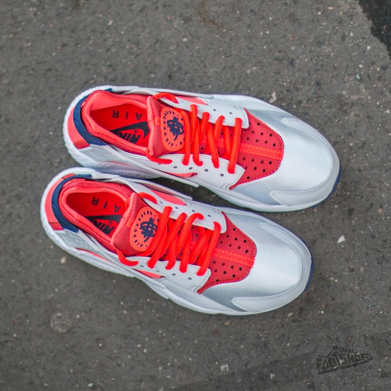 Women's shoes Wmns Nike Air Huarache Run Premium Platinum/ Bright Crimson- Loyal Blue
