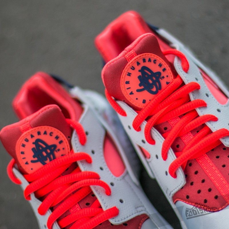 Women's shoes Wmns Nike Air Huarache Run Premium Platinum/ Bright Crimson- Loyal Blue
