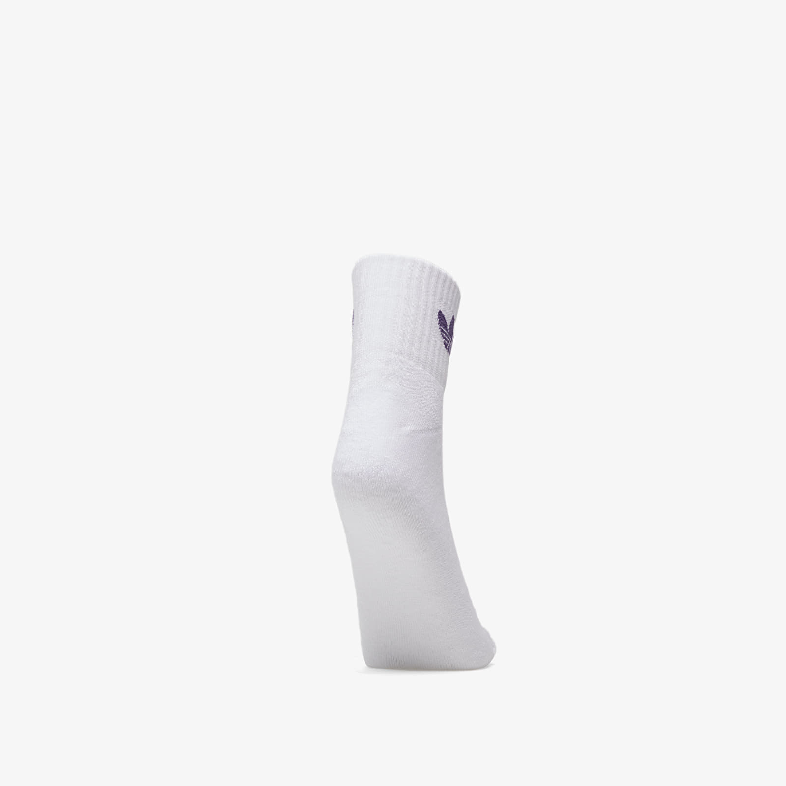 Calzetti adidas 3 Pair Mid Ankle Socks White/ Tactile Steel