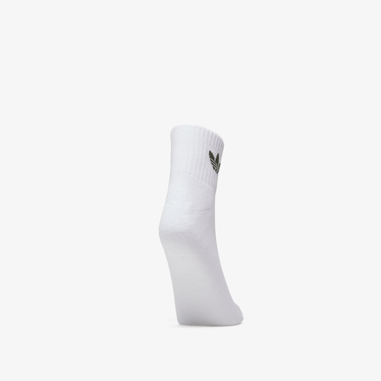 Calzetti adidas 3 Pair Mid Ankle Socks White/ Tactile Steel