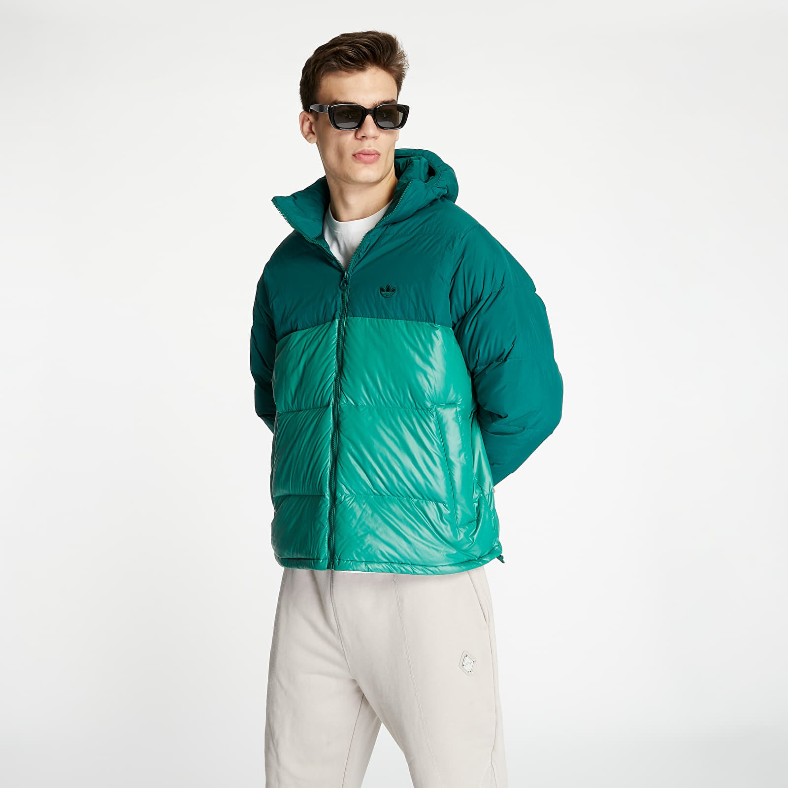 Adidas down regen discount hooded blocked puffer jacket