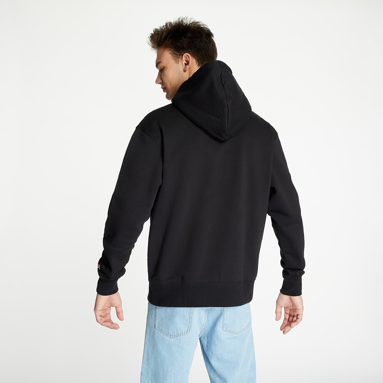 Mikiny Jordan Sport DNA Hybrid Fleece Pullover Hoodie Black/ Hot Punch
