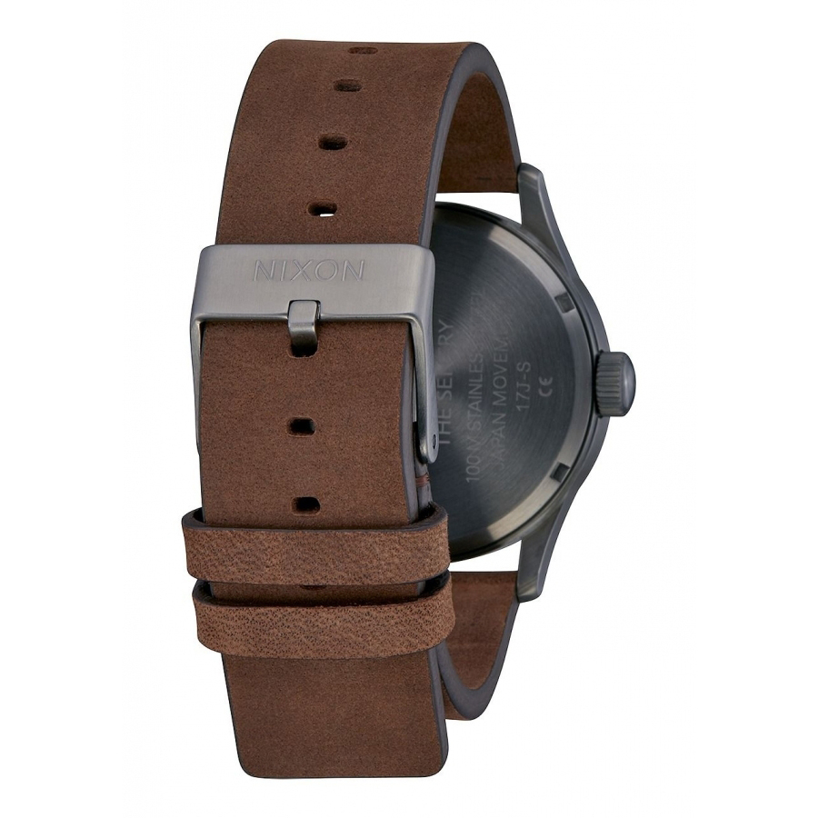Horloges Nixon Sentry Leather Watch Gunmetal/ Indigo/ Brown