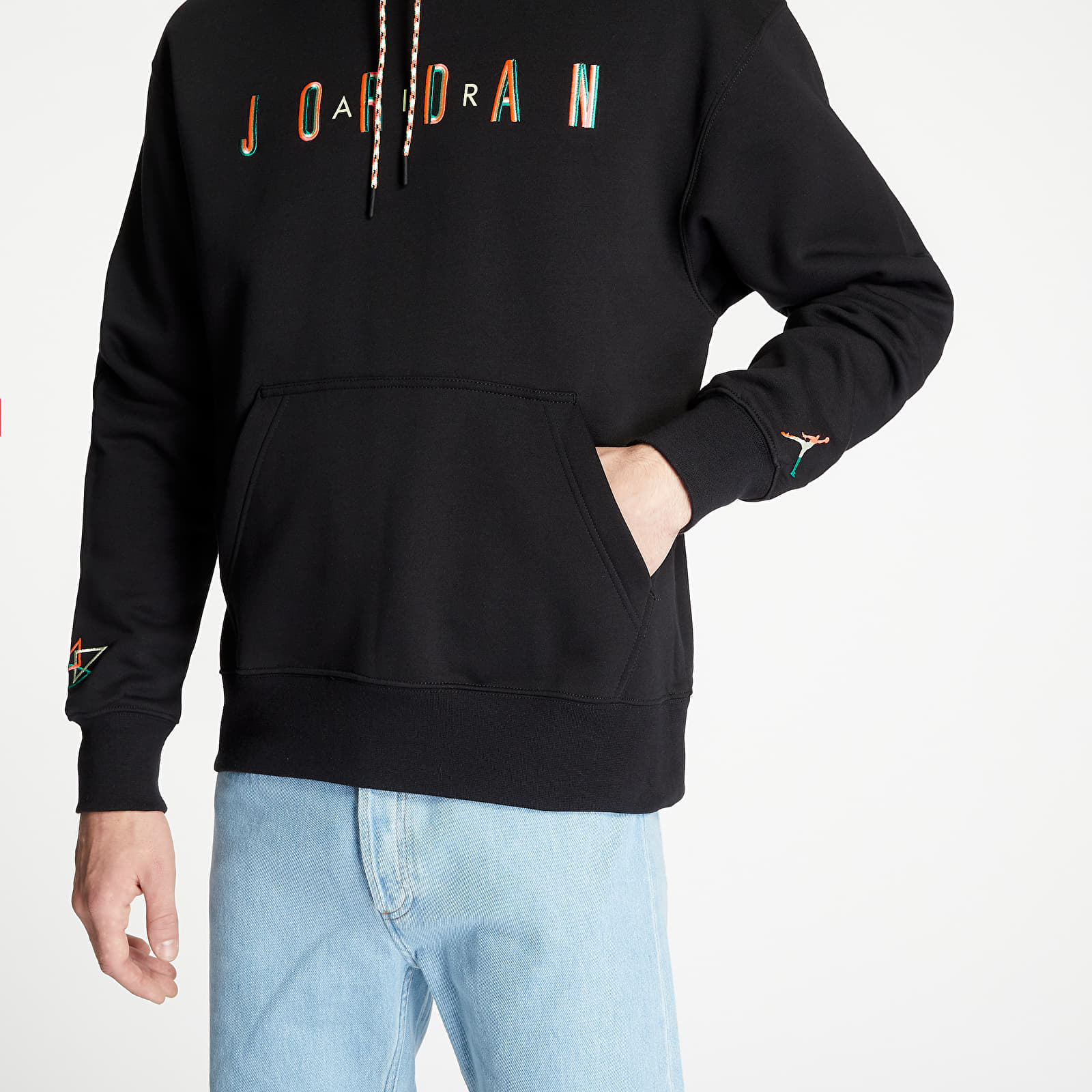Hoodies and sweatshirts Jordan Sport DNA Hybrid Fleece Pullover Hoodie Black Hot Punch Footshop