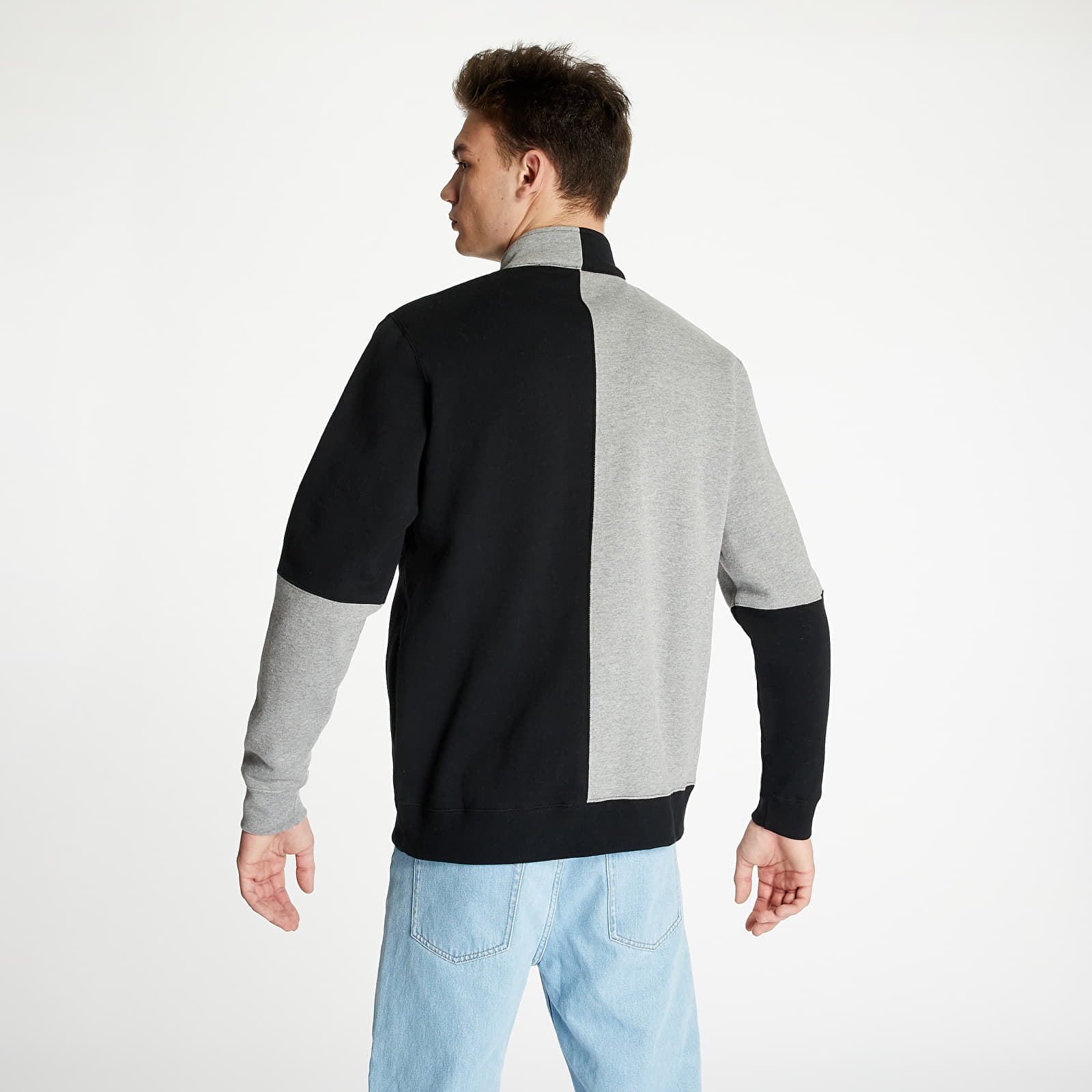HUF Separator Quarter Zip Hoodie Black/ Grey | Footshop