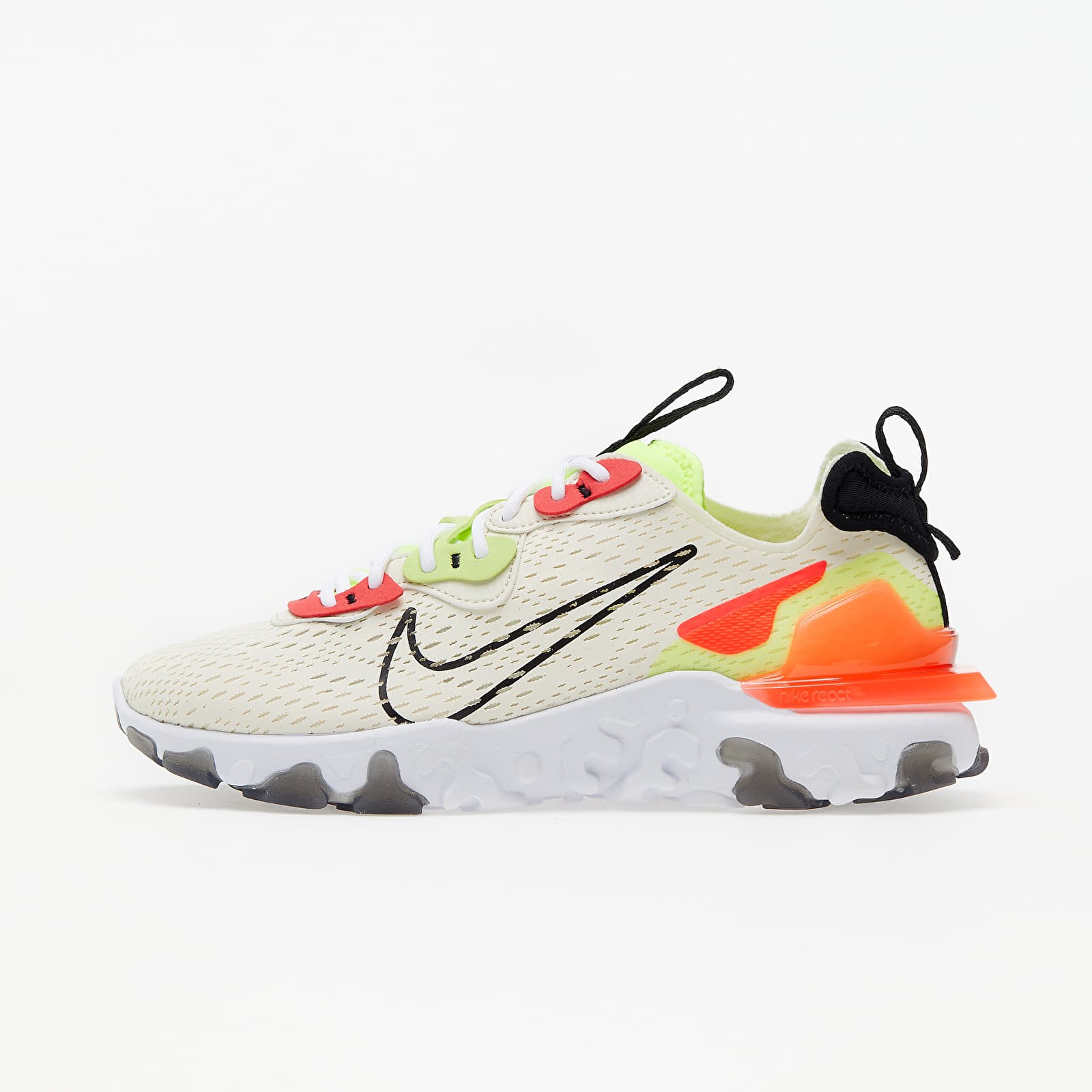 Női cipők Nike W Nsw React Vision Pale Ivory/ Black-Volt-Laser Crimson