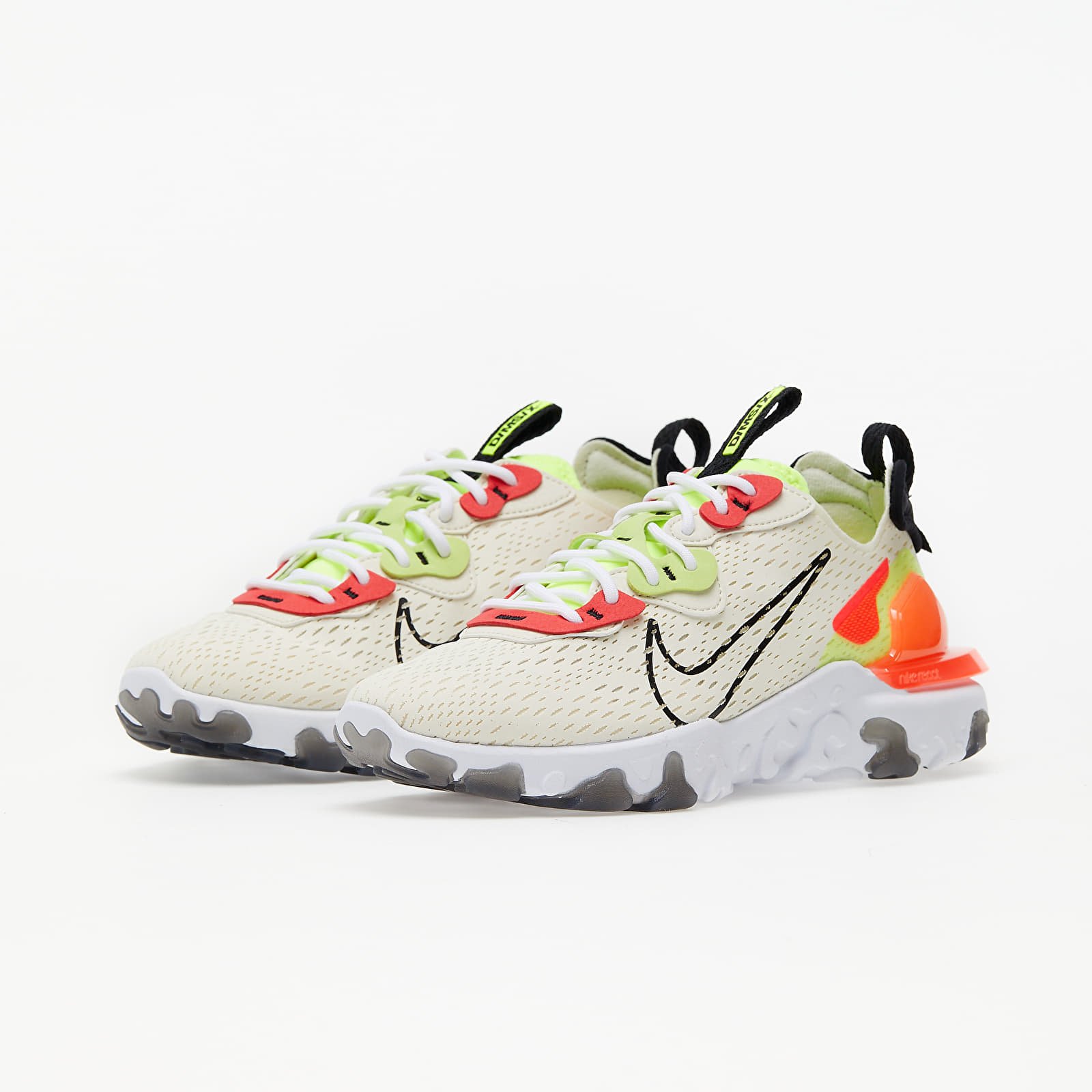 Női cipők Nike W Nsw React Vision Pale Ivory/ Black-Volt-Laser Crimson