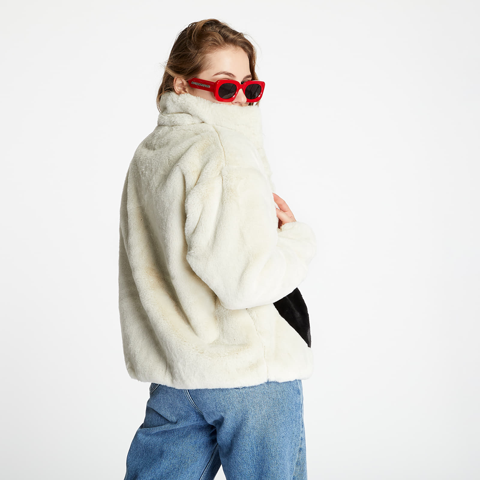 Giacche Nike Sportswear Jacket Faux Fur Fossil/ Black