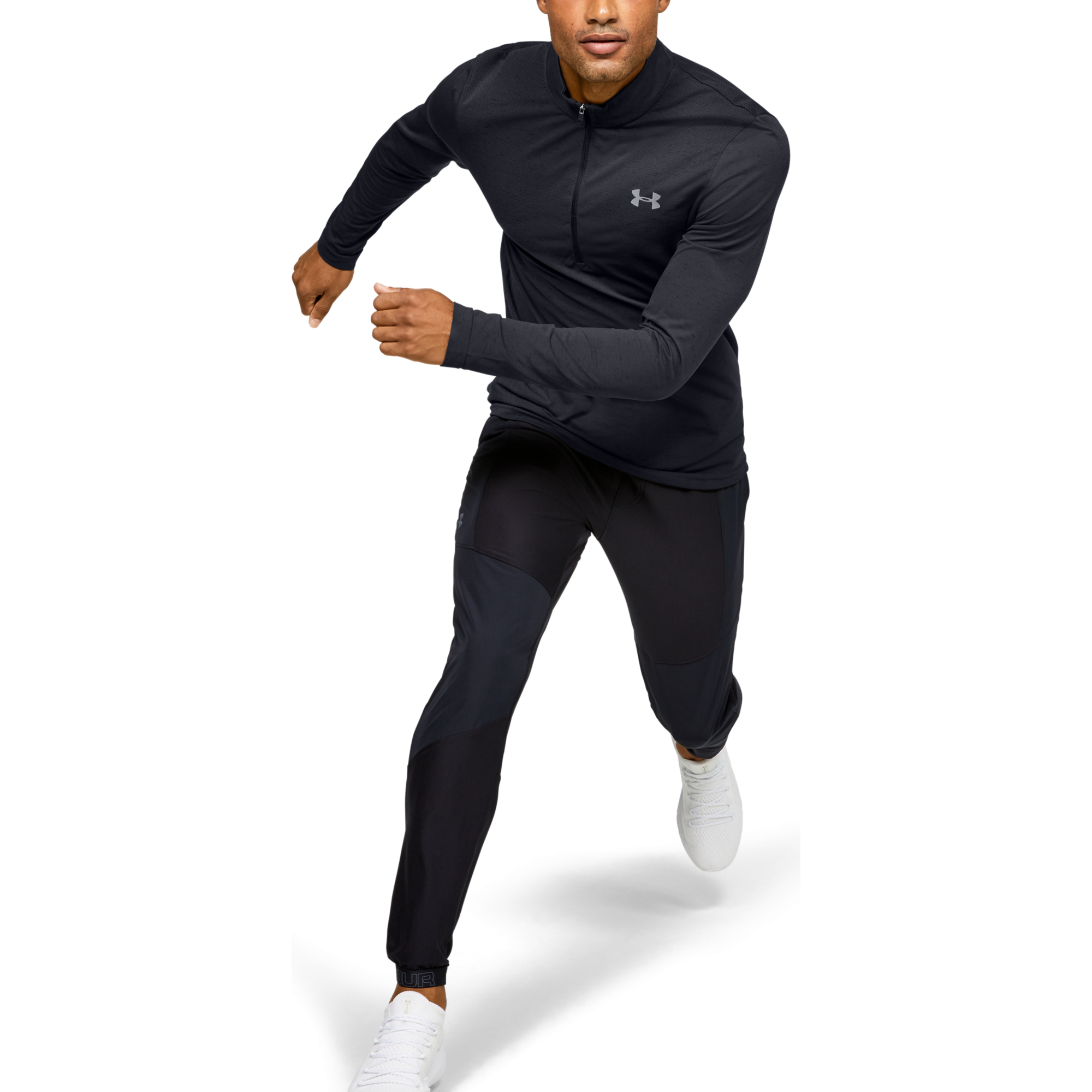 T-Shirts Under Armour Seamless 1/2 Zip Black