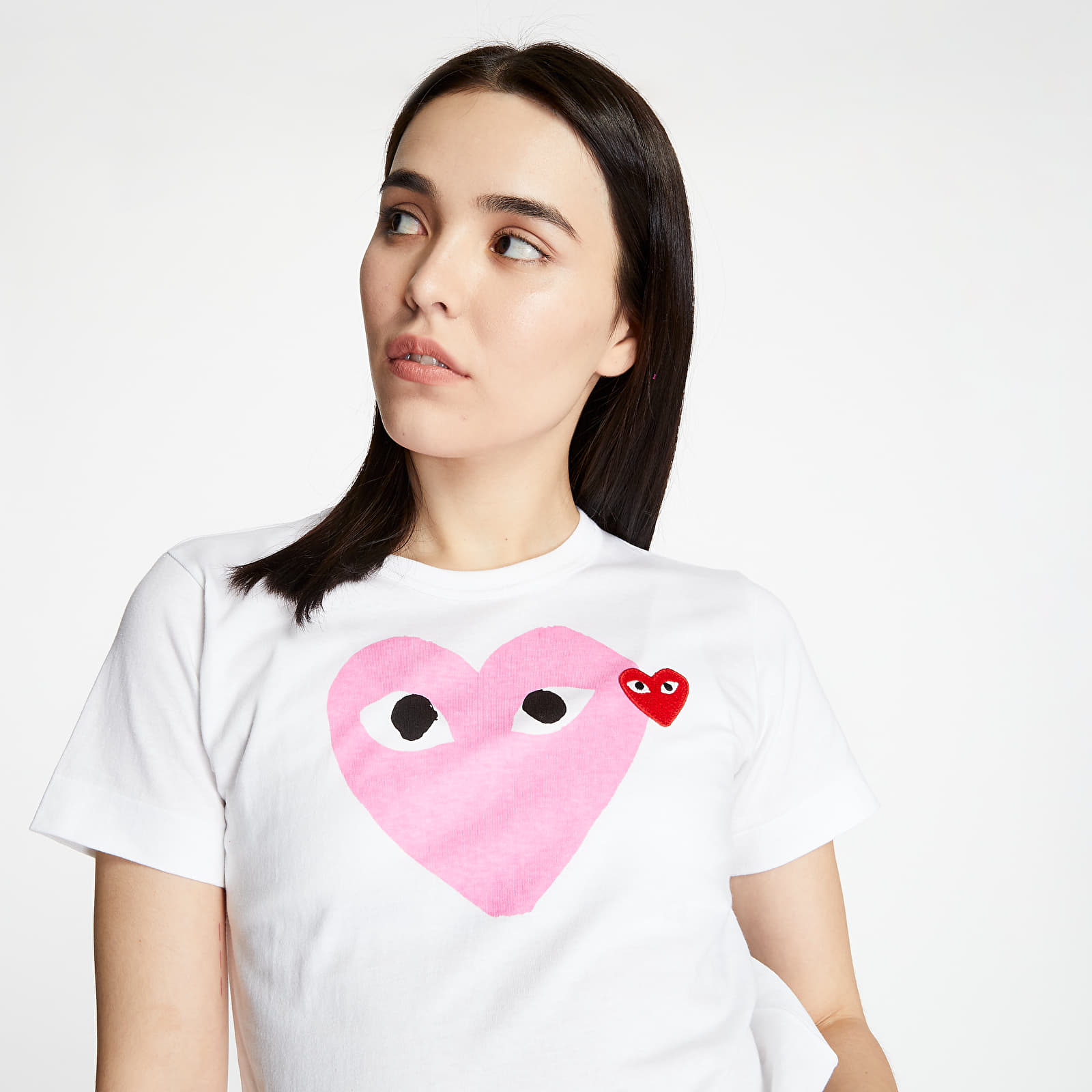 Футболка Comme Des Garcons PLAY Tee White/ Pink XS