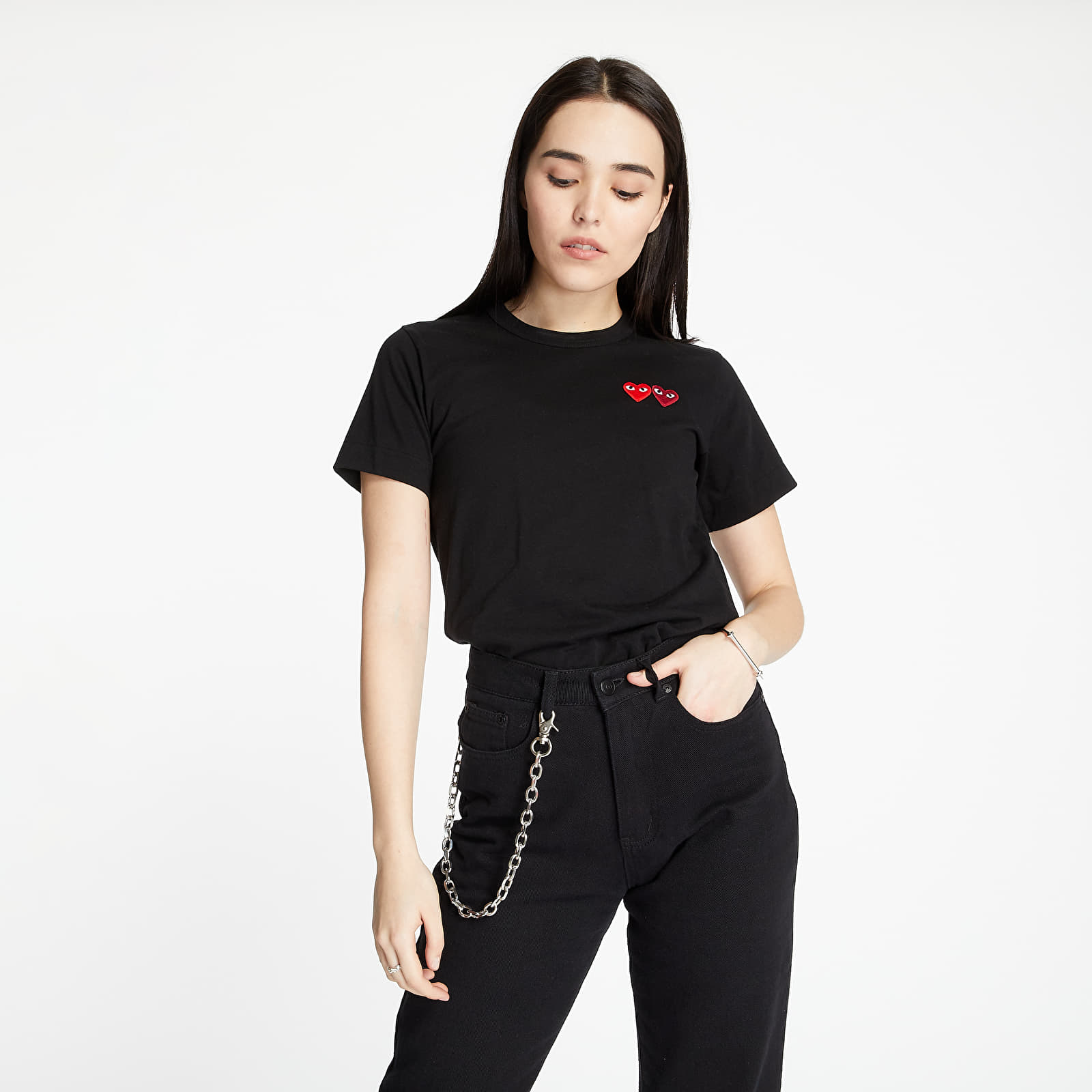 Camisetas Comme des Garcons PLAY TEE Black