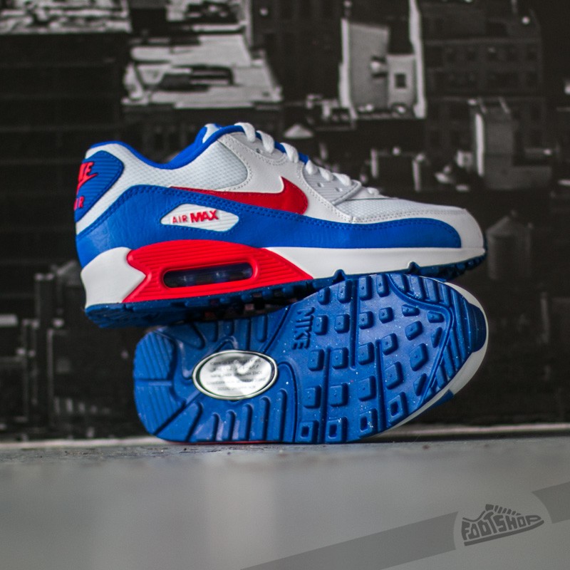 Women's shoes Nike Air Max 90 Mesh (GS) White/ University Red-Racer Blue