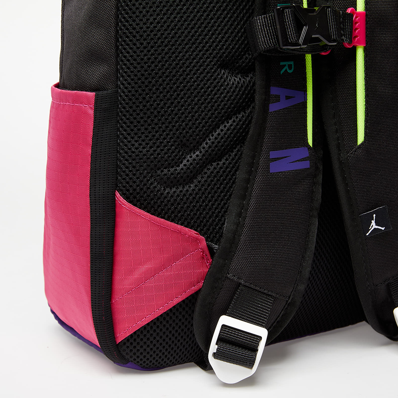 Pink and black jordan backpack on sale