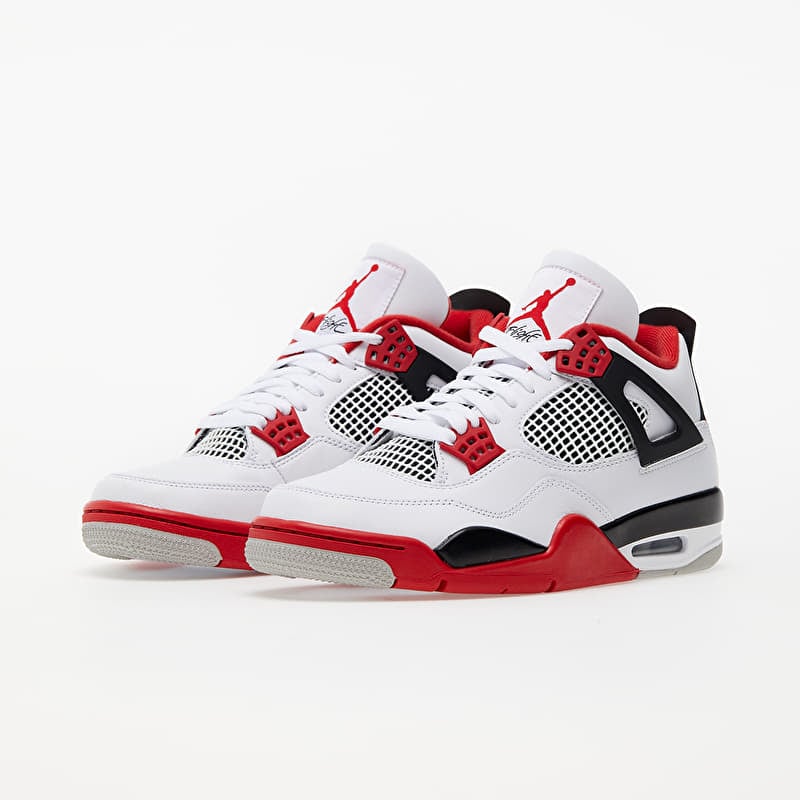 Air Jordan 4 Retro White/ Fire Red-Black-Tech Grey | Footshop display picture 3